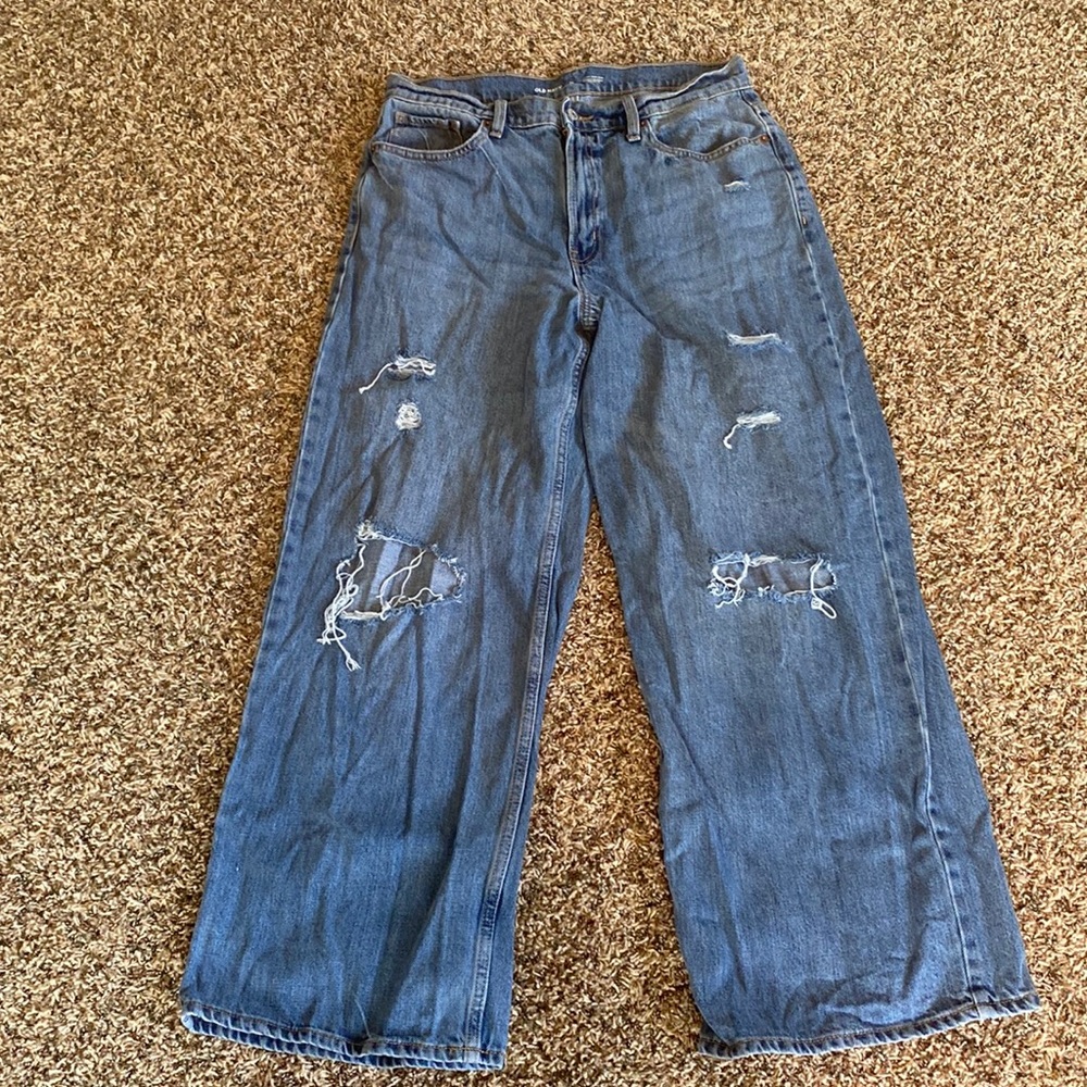 Ripped Wide Leg Jeans